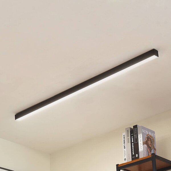 Lucande Plafoniera a LED Teniona, dimmerabile, Nero, Soggiorno / Sala da pranzo, Alluminio, Moderno, Plafoniera LED