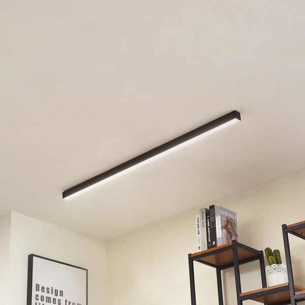 Lucande Plafoniera a LED Teniona, dimmerabile, Nero, Soggiorno / Sala da pranzo, Alluminio, Moderno, Plafoniera LED