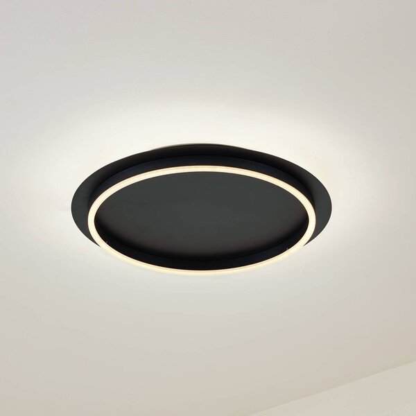 Plafoniera a LED Kunis Lindby, Nero, Soggiorno / Sala da pranzo, Plastica, Moderno, Plafoniera LED