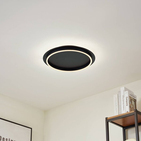 Plafoniera a LED Kunis Lindby, Nero, Soggiorno / Sala da pranzo, Plastica, Moderno, Plafoniera LED