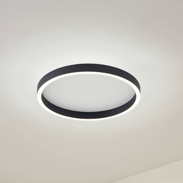 Plafoniera a LED Rotundo Lucande, dimmerabile, Nero, Soggiorno / Sala da pranzo, Plastica, Moderno, Plafoniera LED