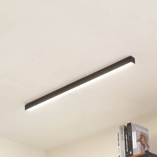 Plafoniera a LED Teniona Lucande, dimmerabile, Nero, Soggiorno / Sala da pranzo, Alluminio, Moderno, Plafoniera LED