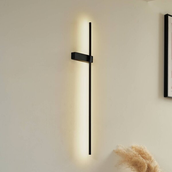 Applique da parete a LED Natsumi Lindby, Nero, Soggiorno / Sala da pranzo, Alluminio, Moderno, Applique a LED