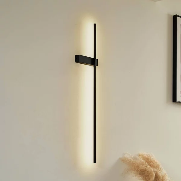 Applique da parete a LED Natsumi Lindby, Nero, Soggiorno / Sala da pranzo, Alluminio, Moderno, Applique a LED