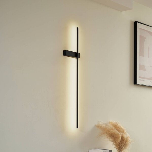 Applique da parete a LED Natsumi Lindby, Nero, Soggiorno / Sala da pranzo, Alluminio, Moderno, Applique a LED
