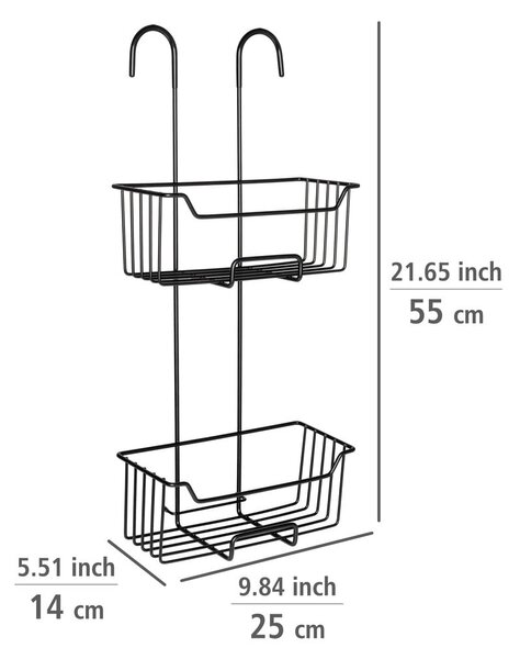 Mensola da bagno sospesa in acciaio inox nero Milo - Wenko