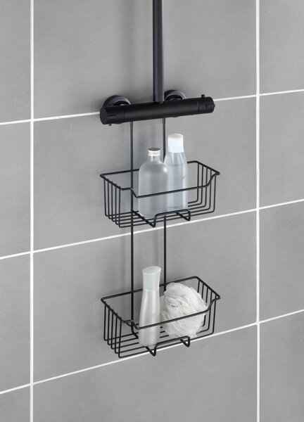 Mensola da bagno sospesa in acciaio inox nero Milo - Wenko