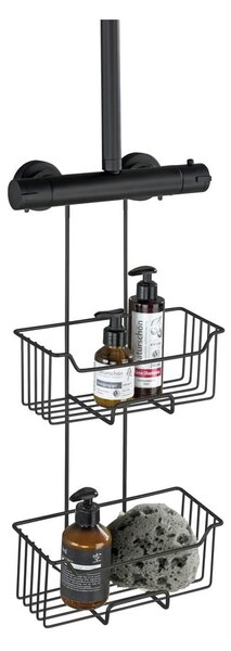 Mensola da bagno sospesa in acciaio inox nero Milo - Wenko