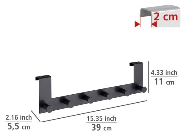 Appendiabiti in metallo nero 39 cm Celano - Wenko