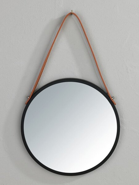 Specchio sospeso nero , ø 40 cm Borrone - Wenko