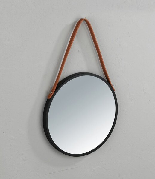 Specchio sospeso nero , ø 40 cm Borrone - Wenko
