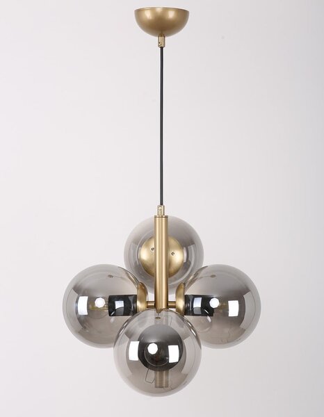 Lampada a sospensione con paralume in vetro grigio-oro ø 15 cm Forte - Squid Lighting