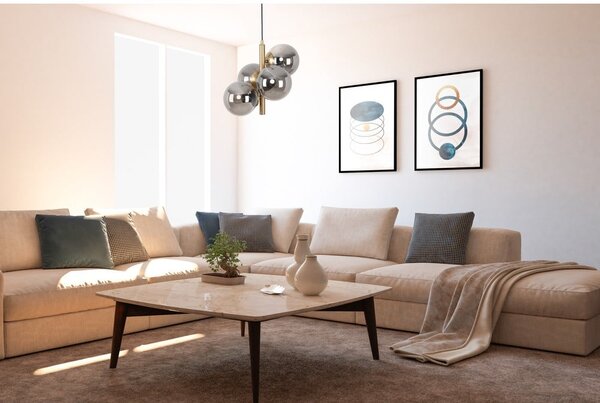 Lampada a sospensione con paralume in vetro grigio-oro ø 15 cm Forte - Squid Lighting