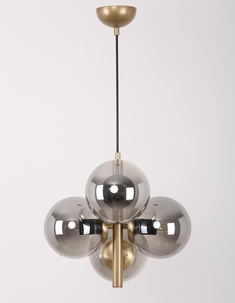 Lampada a sospensione con paralume in vetro grigio-oro ø 15 cm Forte - Squid Lighting