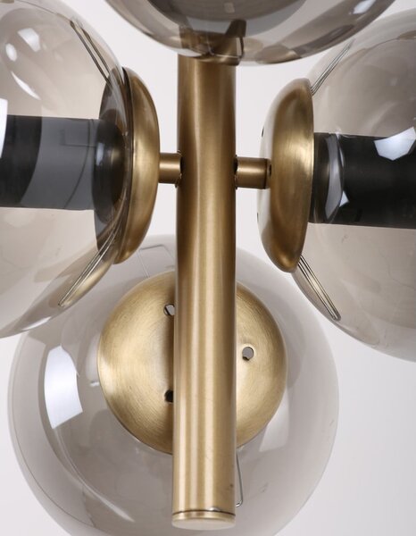 Lampada a sospensione con paralume in vetro grigio-oro ø 15 cm Forte - Squid Lighting