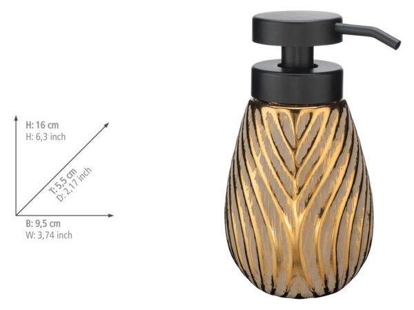 Dispenser di sapone in ceramica color oro 330 ml Idro - Wenko
