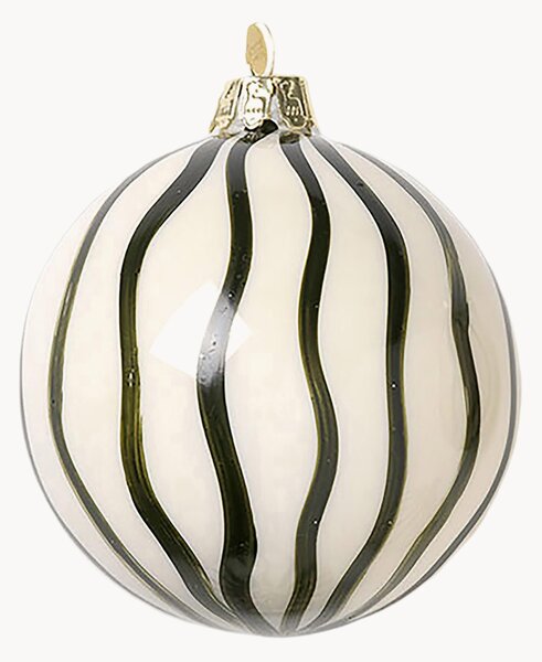 Palline di Natale in vetro dipinto a mano Lines 4 pz
