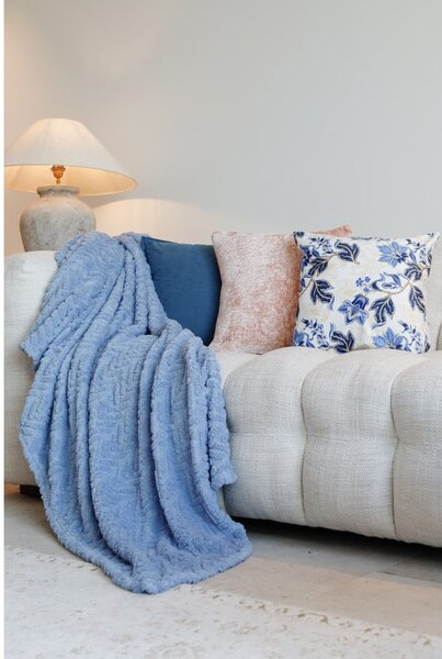 Coperta blu in micropile 150x200 cm Rena – Tiseco Home Studio