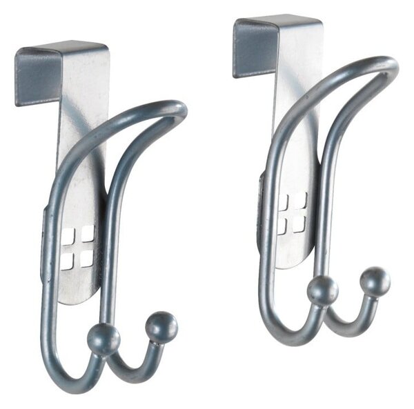 Set di 2 ganci per porte in argento Gancio per porta - Wenko
