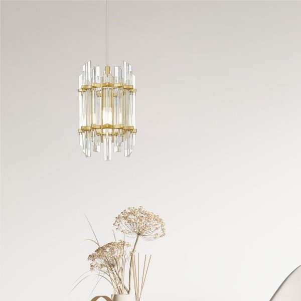 Zuma Line P0556-01D-V7V7 - Lampadario a sospensione con filo ALEXANDRIA 1xE14/40W/230V oro