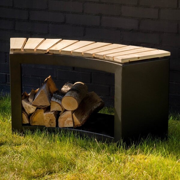 Panchina da giardino nera Curved - Esschert Design