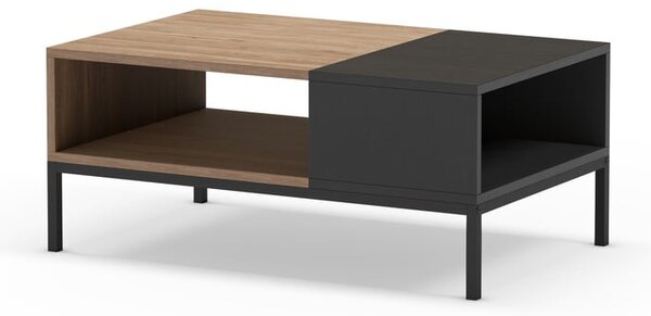 Tavolino in nero-naturale 56x90 cm Cailin - Marckeric