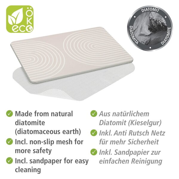 Tappeto da bagno in quarzo beige 39x60 cm Nazca - Wenko