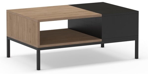 Tavolino in nero-naturale 56x90 cm Cailin - Marckeric