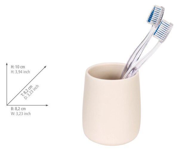 Tazza in ceramica color crema per spazzolini da denti Margo - Allstar