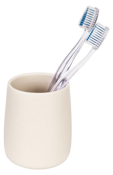 Tazza in ceramica color crema per spazzolini da denti Margo - Allstar