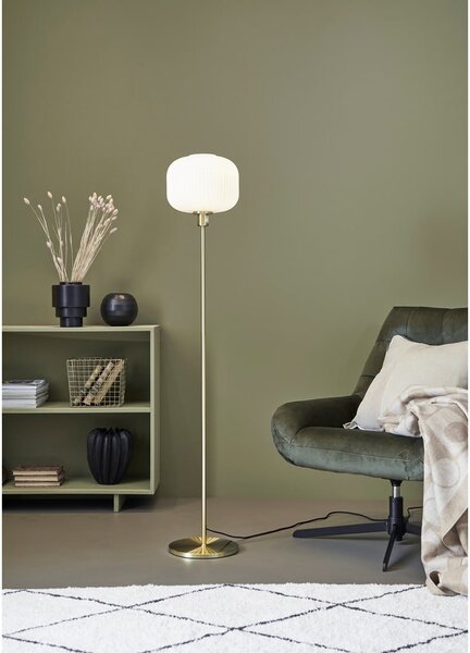 Lampada da terra bianca con design dorato Sober - Markslöjd