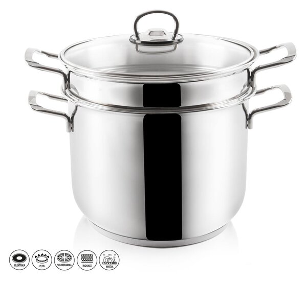 Pentola per pasta in acciaio inox con coperchio Anett, 6 l - Orion
