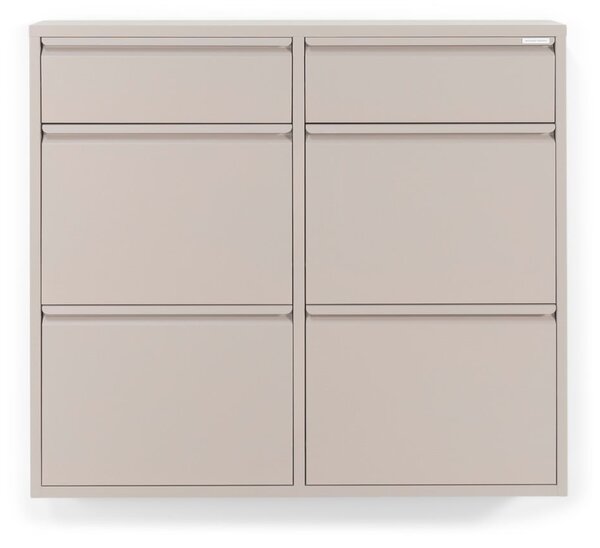 Scarpiera grigio tortora in metallo con ante ribaltabili 98x86x15 cm Billy – Spinder Design