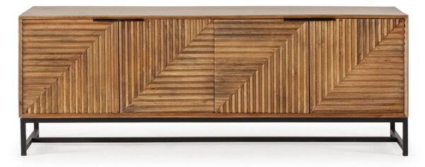 Mobile TV di colore naturale in mango massiccio 160x58x40 cm Nereida – MOME