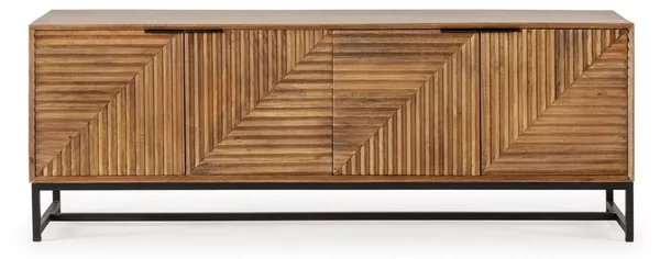 Mobile TV di colore naturale in mango massiccio 160x58x40 cm Nereida – MOME
