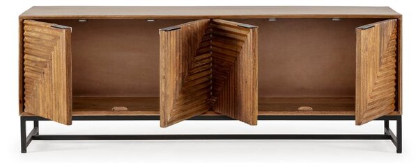Mobile TV di colore naturale in mango massiccio 160x58x40 cm Nereida – MOME