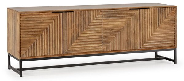 Mobile TV di colore naturale in mango massiccio 160x58x40 cm Nereida – MOME