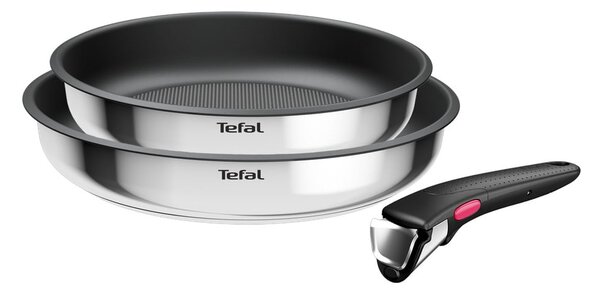 Padelle in set in acciaio inox con superficie antiaderente/con manico rimovibile 2 pz ø 26 cm INGENIO Cook Eat L8813S75 – Tefal