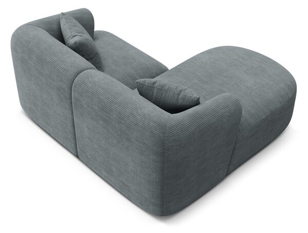 Divano angolare grigio scuro (con penisola a sinistra/con chaise lounge) con rivestimento in velluto a coste Campi – Cosmopolitan Design