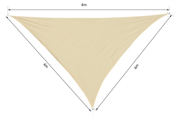 Outsunny Tendone Parasole Triangolare, Tenda a Vela Protezione dal Sole Giardino, Balcone, Terrezza, Anti UV, 4x4x4 m, Beige | Aosom Italy