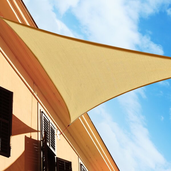 Outsunny Tendone Parasole Triangolare, Tenda a Vela Protezione dal Sole Giardino, Balcone, Terrezza, Anti UV, 4x4x4 m, Beige | Aosom Italy