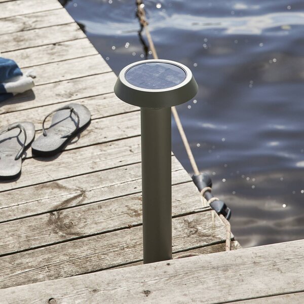 STAR TRADING Lampada LED con picchetto da giardino Casa, verde, altezza 45 cm Casa, Verde, Acciaio Inox, Moderno, Lampade solari