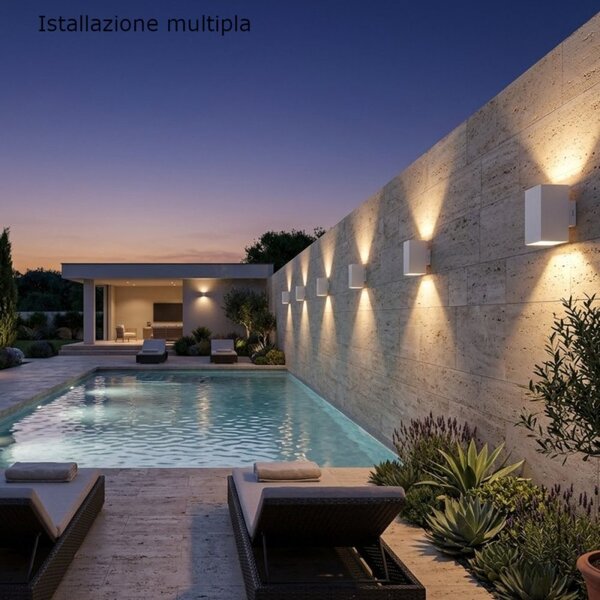 Applique moderno lampadari bartalini idor q2 led cct ip65 termoplastico biemissione - Lampadari Bartalini Gesso