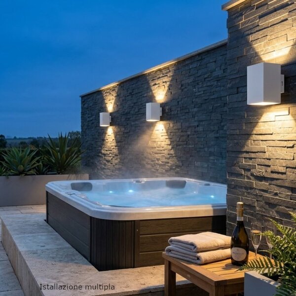 Applique moderno lampadari bartalini idor q2 led cct ip65 termoplastico biemissione - Lampadari Bartalini Gesso