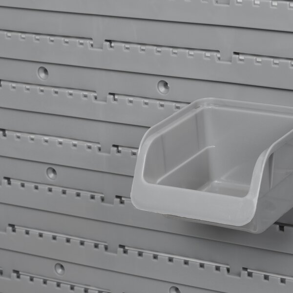 DURHAND Scaffale da Parete per Utensili 95x54 cm con 28 Scatole Impilabili e Vari Ganci Grigio e Arancione | Aosom Italy