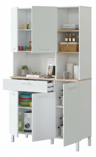 Credenza\ bianco e rovere con cassetto 108x186h cm - Abbaio