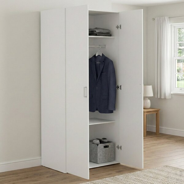 Guardaroba 2 ante\ bianco camera da letto 77x175h cm - Alibabba