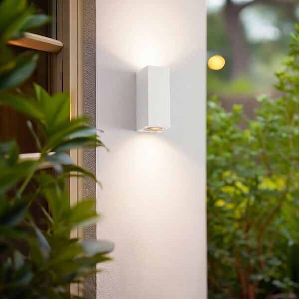 Lampade da esterno Lucande, Xava, dimmerabile, Bianco, Balcone, Alluminio, Moderno