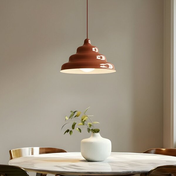 Lampada a sospensione ALDEX, Fala, dimmerabile, Rosso, Sala da pranzo, Metallo, Design