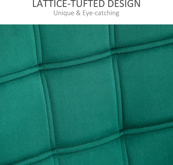 HOMCOM Poltroncina Stile Nordico in Legno ed Effetto Velluto Verde per Soggiorno o Ufficio, 64x62x72.5 cm|Aosom
